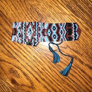 Blue Tie Tribal Print Bracelet/ Anklet